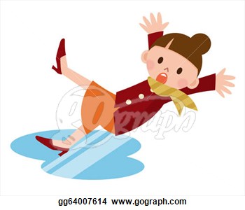 350x300 Clipart Of Woman Falling