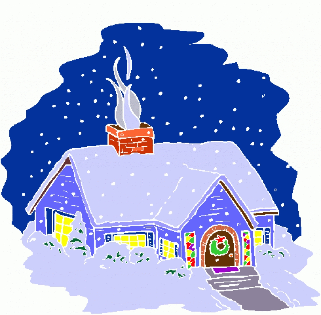 1024x1005 Snow Covered House Clipart