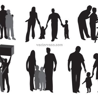 340x340 32 Family Silhouette Clip Art Vectors Download Free Vector Art