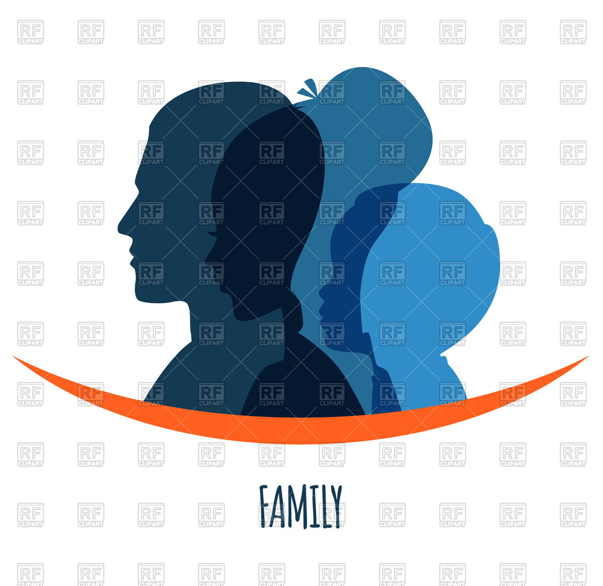 1200x1165 Silhouette Of Family (Mom, Dad And Child) Royalty Free Vector Clip