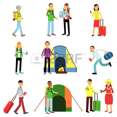 Family Hiking Clipart