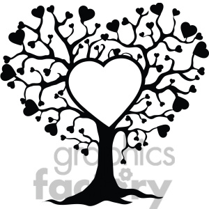 300x300 Heart Family Tree Clipart