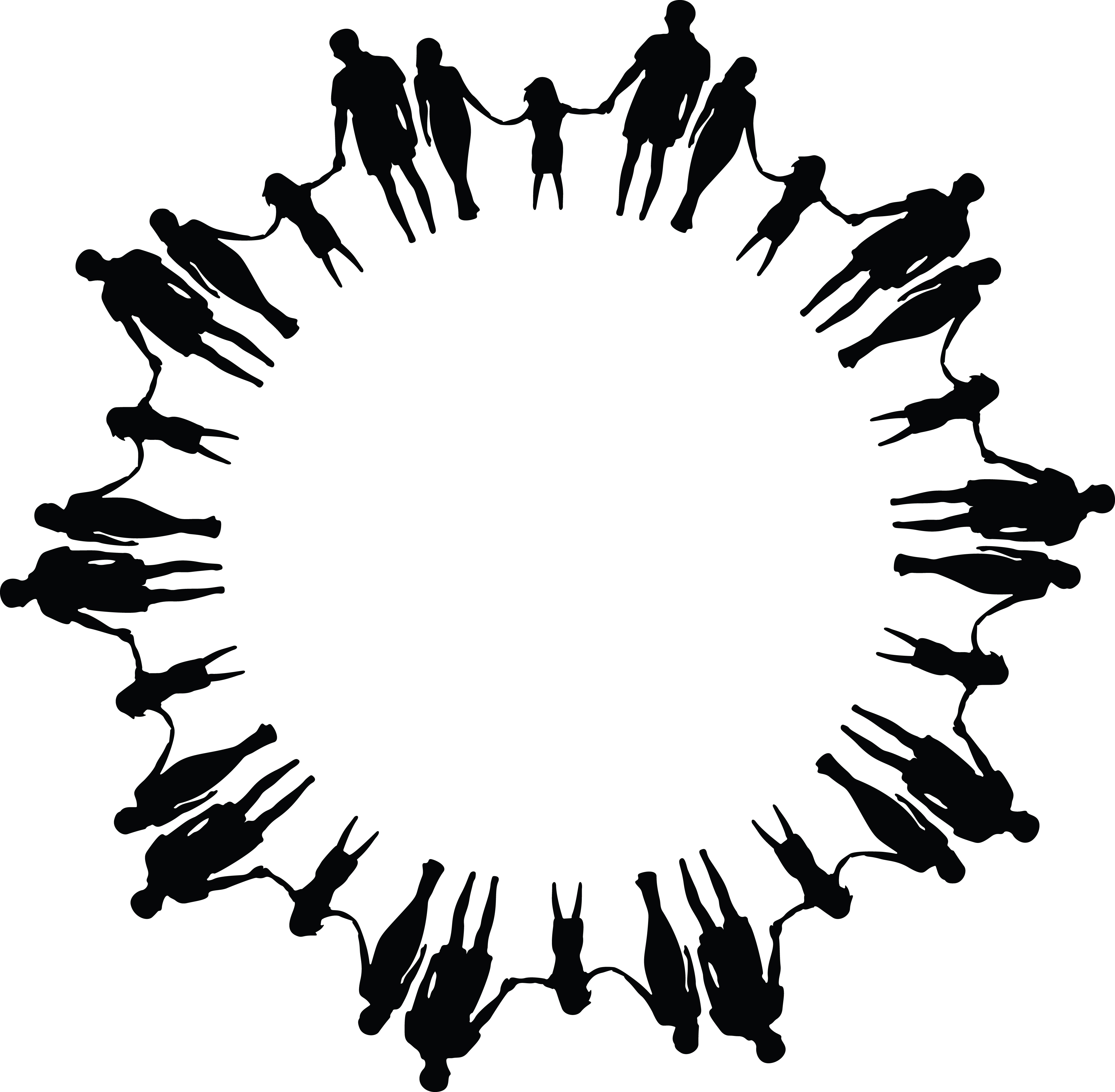 4000x3915 Clipart Of A Black And White Round Frame Made Of Family Members