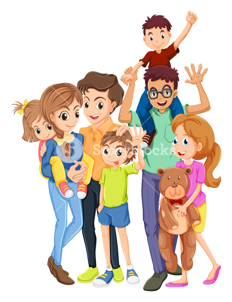 768x1000 Family Members With Father And Mother Illustration Royalty Free