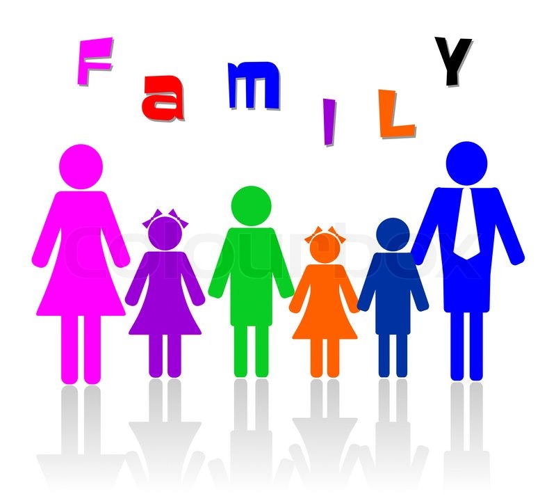 800x723 Family Of Six Members Illustration Stock Photo Colourbox