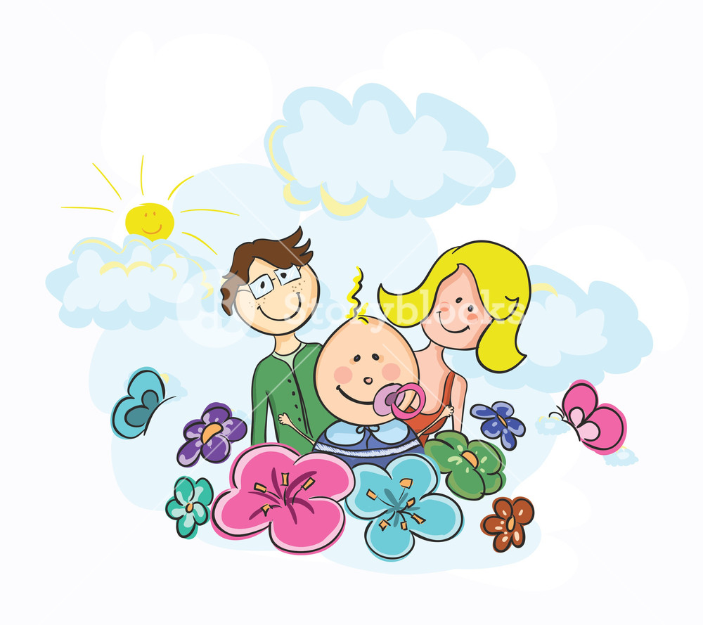 1000x889 Cartoon Family Vector Background Royalty Free Stock Image