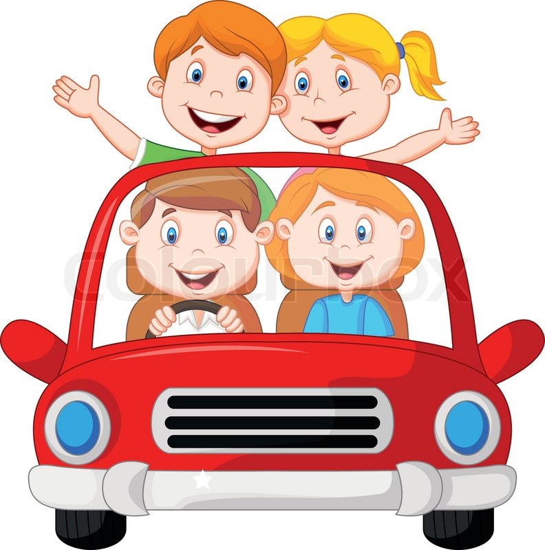 792x800 Road Trip With Family Cartoon Stock Vector Colourbox