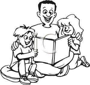 300x283 Family Reading Together Clipart Black And White Letters