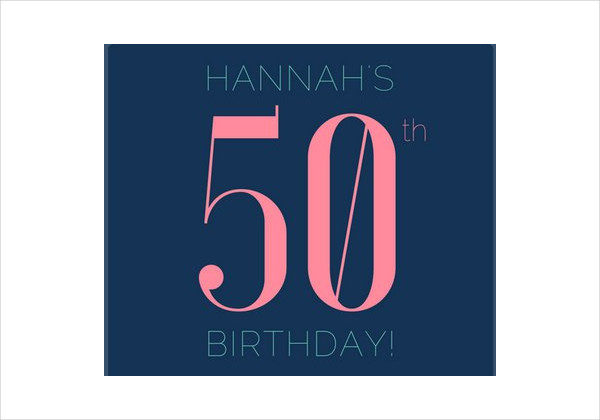 600x420 50th Birthday Invitation Templates