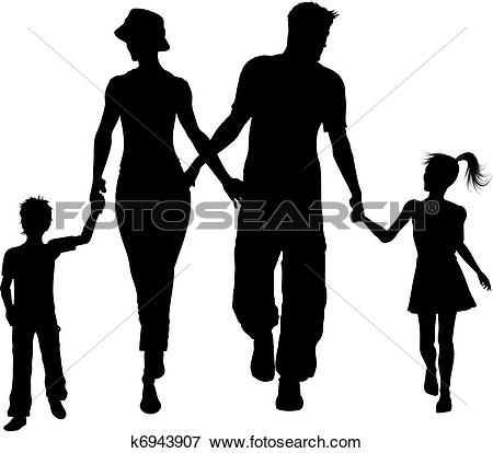 450x414 Family Silhouette Clip Art