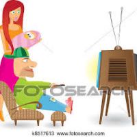 200x200 Family Watching Tv Clipart