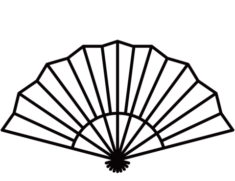 480x371 Fan Clipart Coloring Page