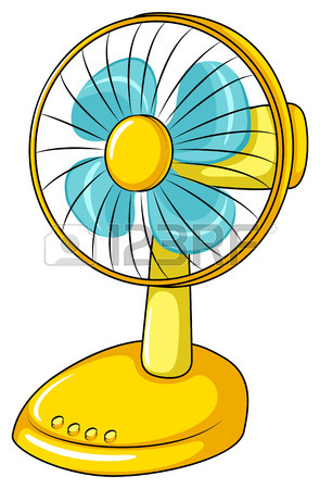 295x450 Yellow Electric Fan In Simple Design Royalty Free Cliparts