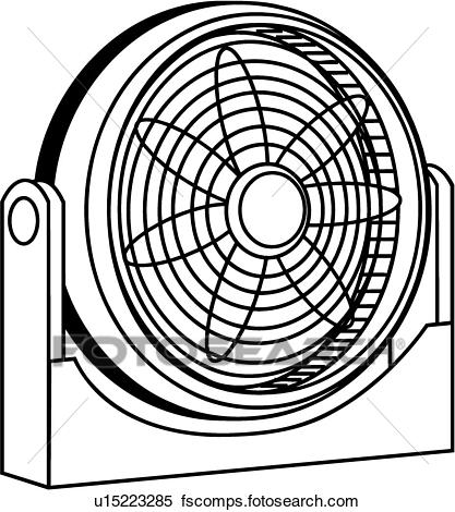 417x470 Clipart Of Fan U15223285