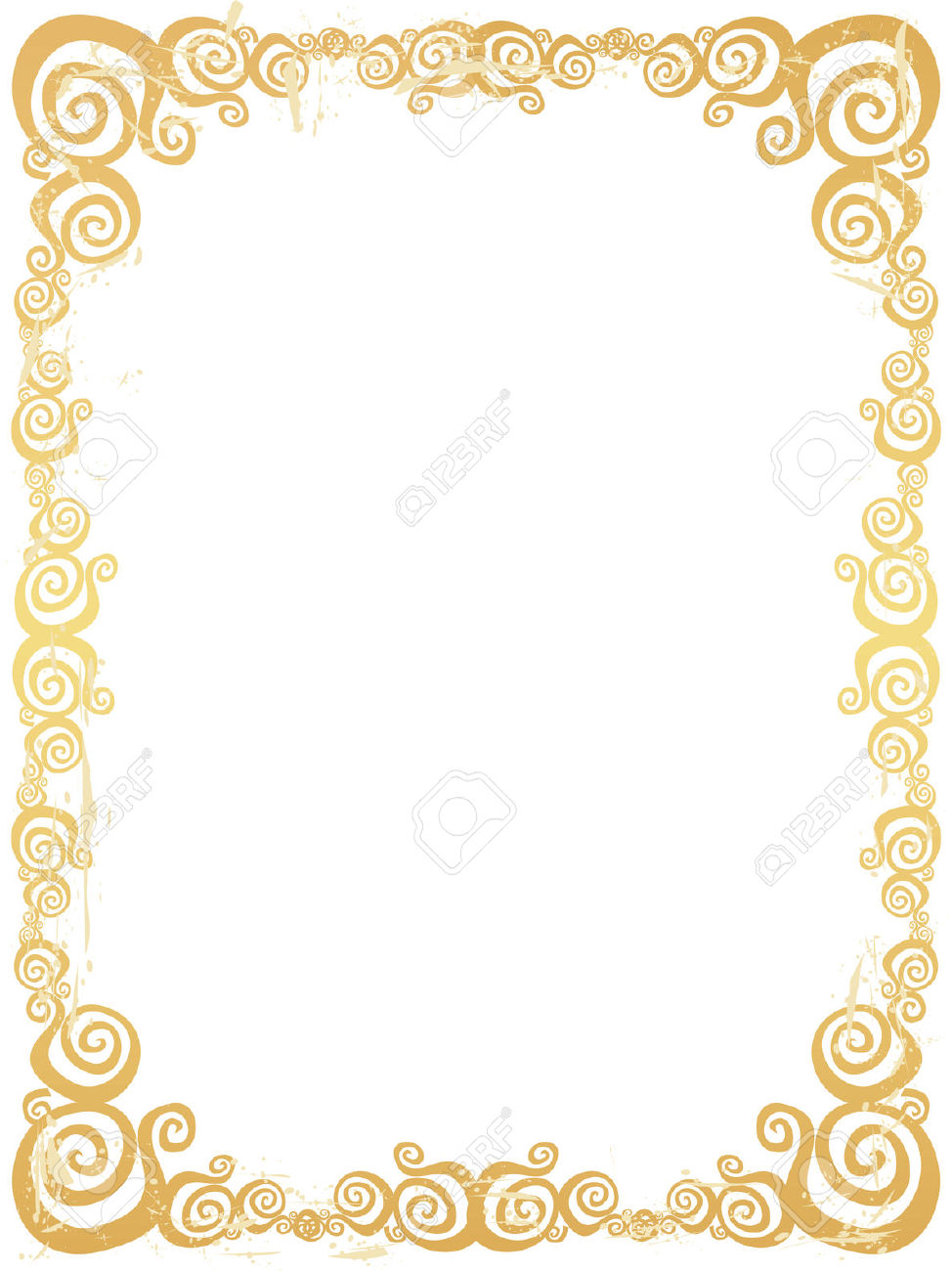 974x1300 Gold Border Clipart