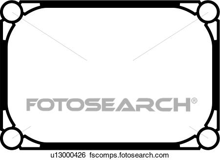 450x327 Clip Art Of , Blank, Border, Fancy, Frame, Rectangle, Sign, Panel