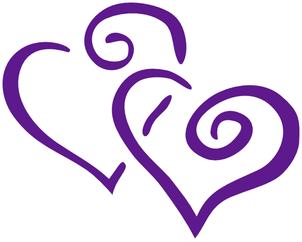 600x481 Purple Intertwined Hearts Clip Art