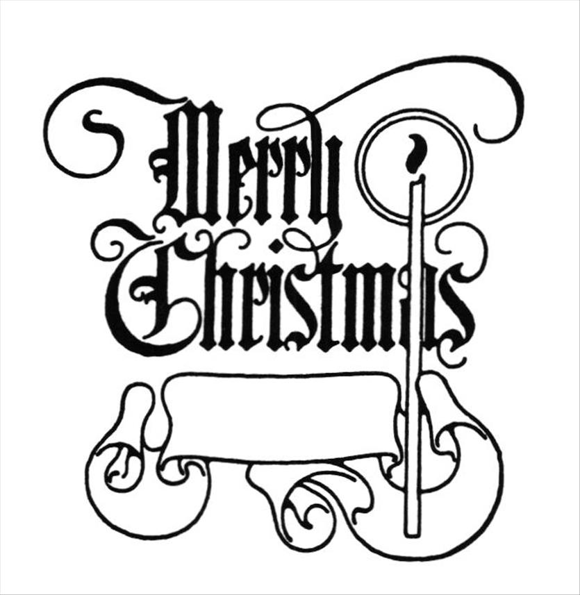 835x857 Fancy Merry Christmas Clip Art Words Black And White