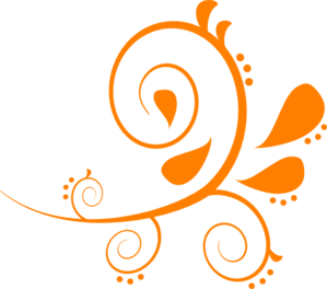 299x264 Orange Fancy Swirl Clip Art