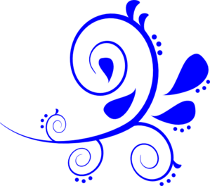 299x264 Blue Fancy Swirl Clip Art