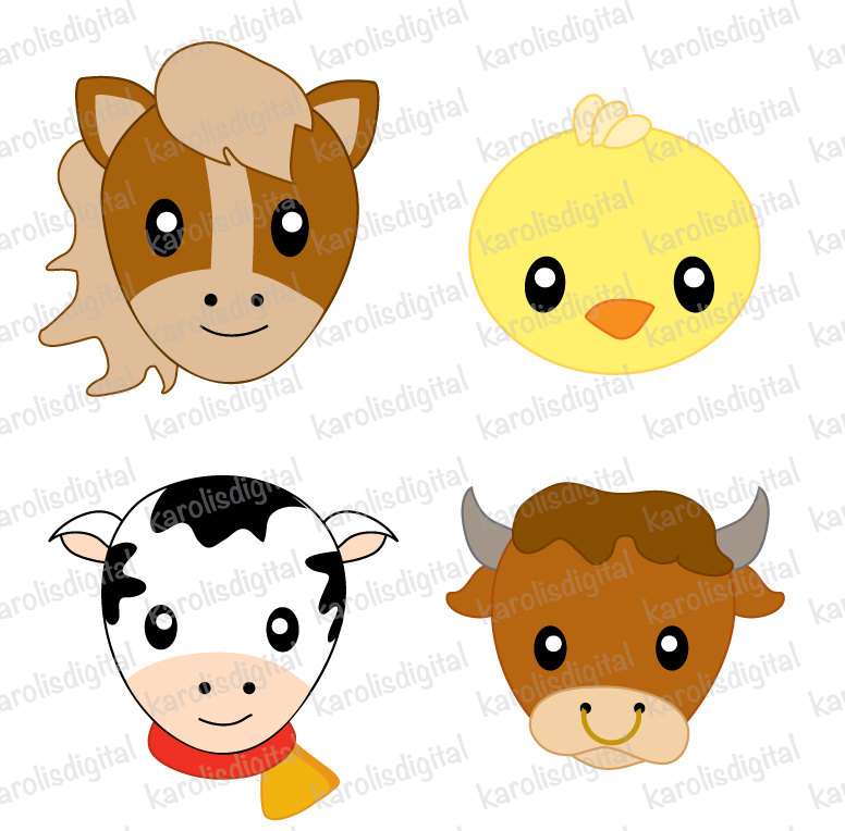 776x764 Farm Animals Faces