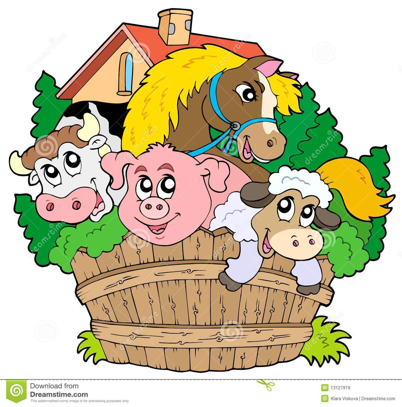 1300x1315 Farm Animals Clipart Down On Farm