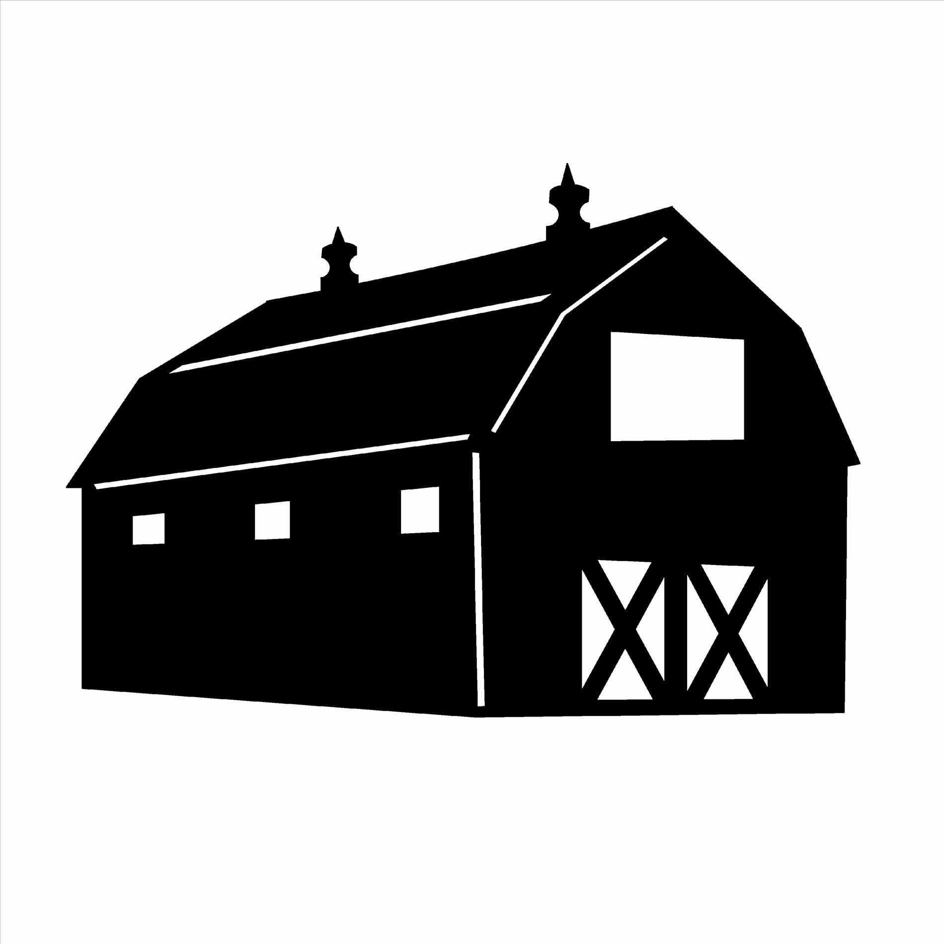 1900x1900 House Barn Clip Art Library Silhouette Pencil In Color Farm