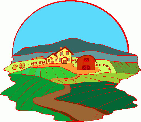 490x425 Free Clip Art Farm House