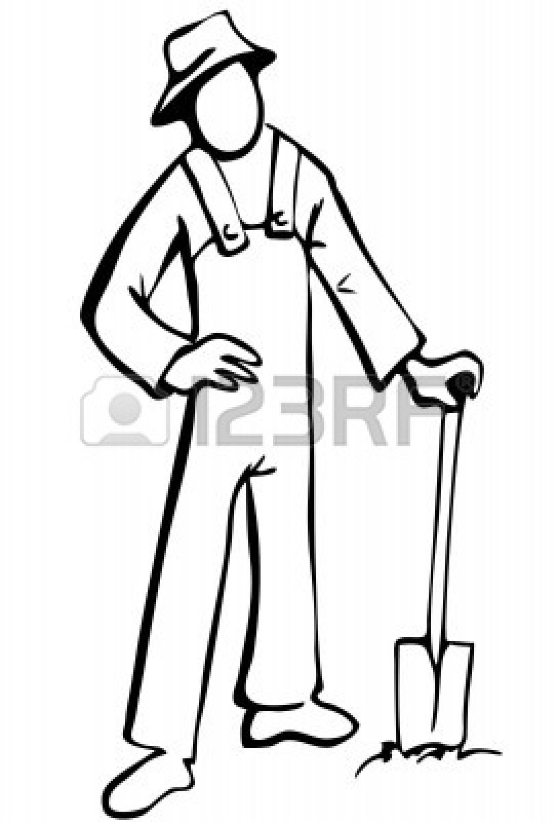 816x1200 Black Farmer Clipart