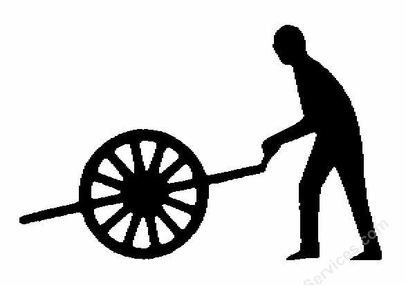 587x413 Pushcart Farming Clip Art Image