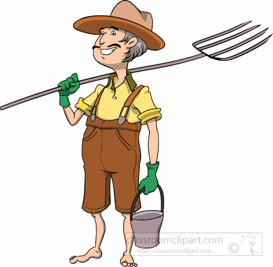 550x539 Occupation Clipart Farmer Cartoon Style Pitchfork Bucket Clipart