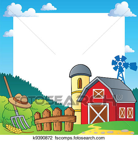 450x458 Clipart Of Farm Theme Frame 1 K9390872