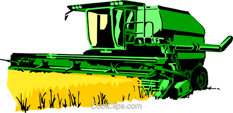 480x234 Farm Combine Royalty Free Vector Clip Art Illustration Indu0414