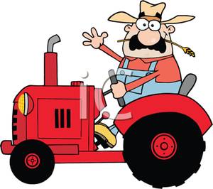300x266 Free Clipart Image A Farmer On A Tracter