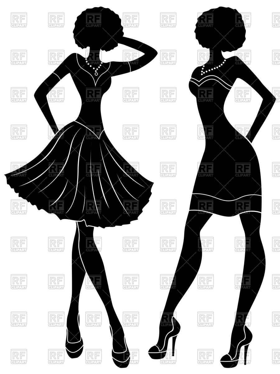 900x1200 Abstract Graceful Fashion Models Royalty Free Vector Clip Art