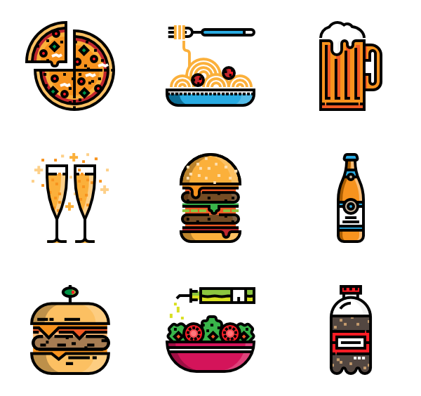 600x564 Fast Food Icons