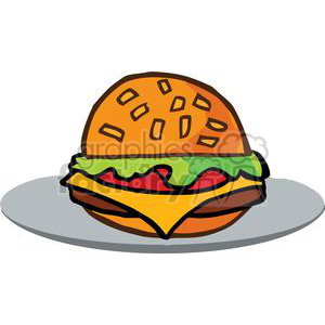 300x300 Royalty Free Fast Food Hamburger 379242 Vector Clip Art Image