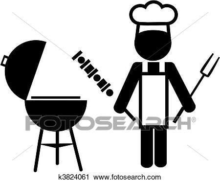450x372 Clipart Of Illustration Of A Chef Making Bbq 2 K3824061