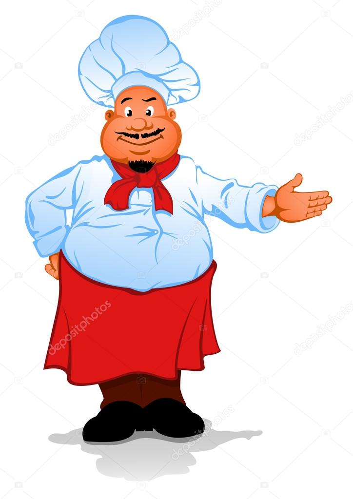 724x1024 Fat Chef Cook Stock Vector Masterok