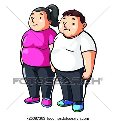450x470 Clipart Of Fat Couple K25087363
