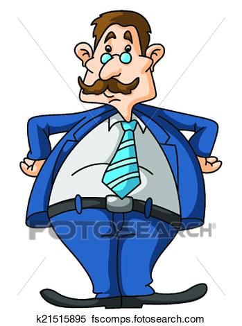349x470 Clipart Of Old Fat Business Man K21515895