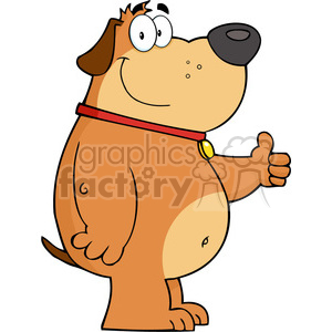 300x300 Royalty Free 5223 Smiling Fat Dog Showing Thumbs Up Royalty Free