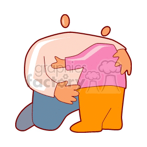 300x300 Royalty Free Father Hugging His Son 157500 Vector Clip Art Image