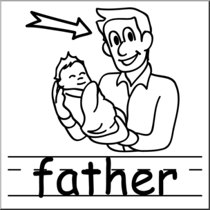 304x304 Clip Art Basic Words Father Bampw (Poster) I Abcteach