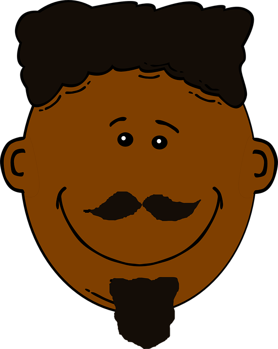 573x720 Clipart Man Face Brown Hari