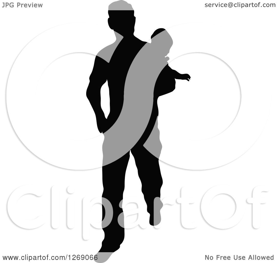 1080x1024 Clipart Of Black Silhouette Of Father Walkingnd Carrying