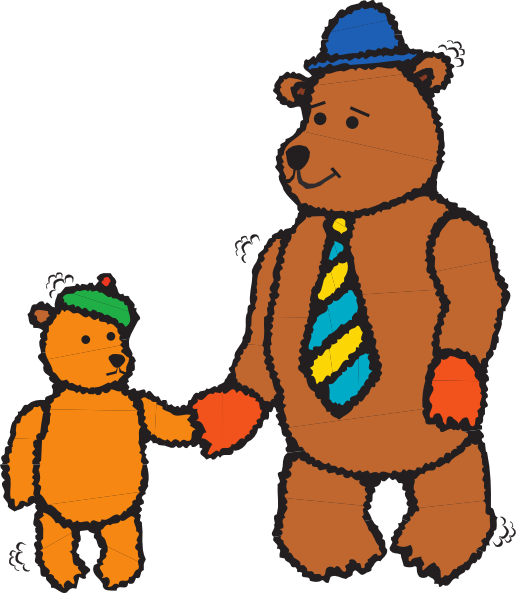 516x593 Father And Child Bear Walking Clip Art