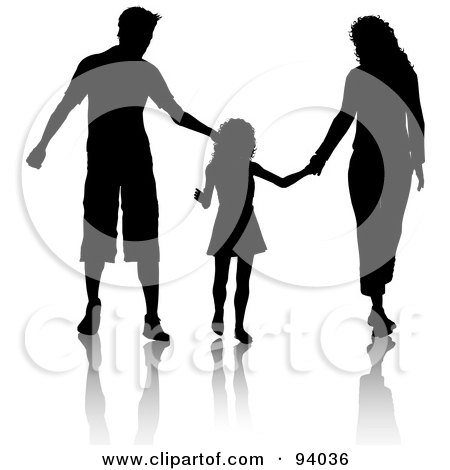 450x470 Clipart Of A Silhouetted Boy Holding Hands With A Man, Father