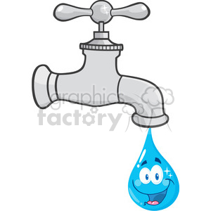 300x300 Royalty Free 12877 Rf Clipart Illustration Water Faucet