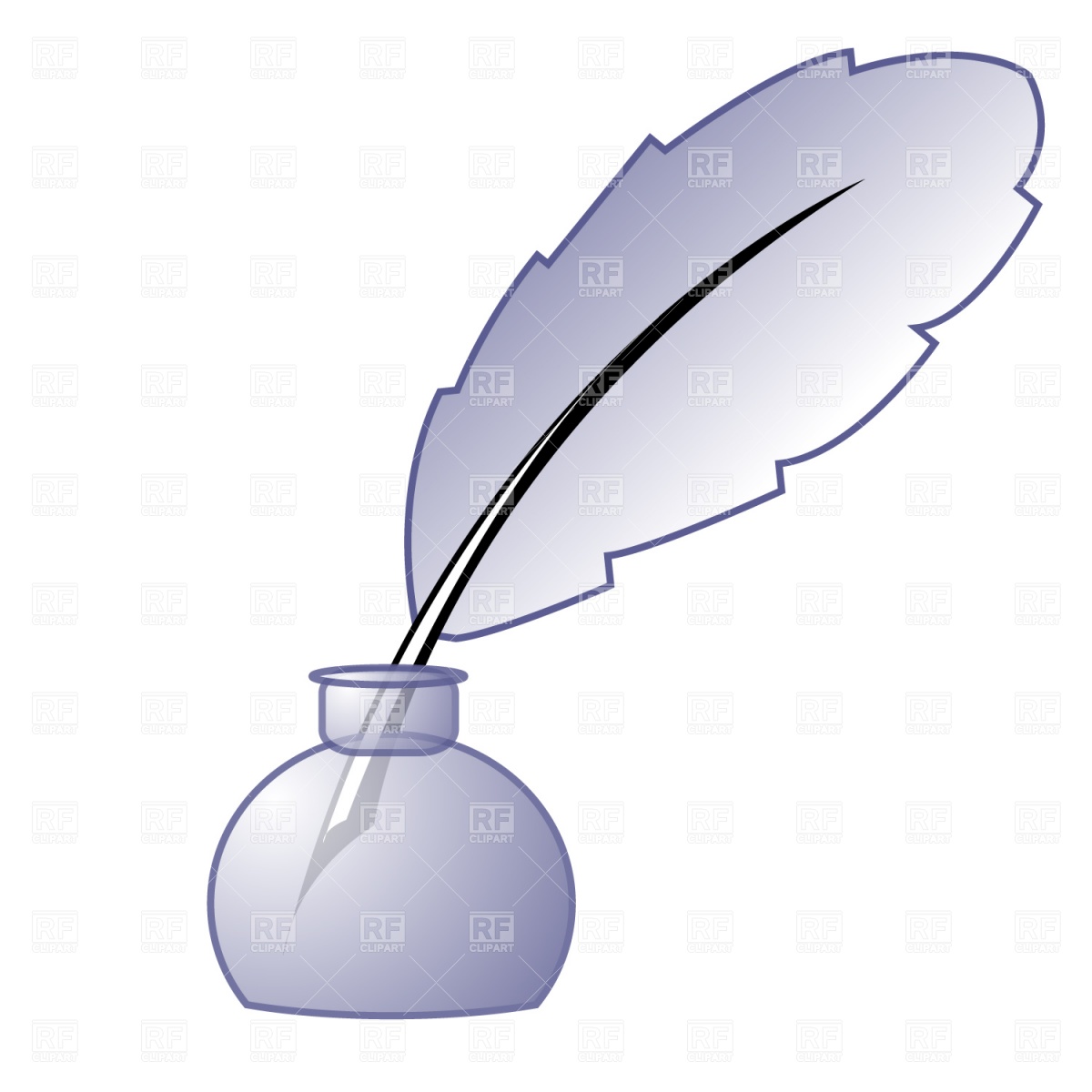 1200x1200 Ink Bottle And Feather Royalty Free Vector Clip Art Image
